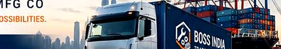 Boss India branded delivery truck at port